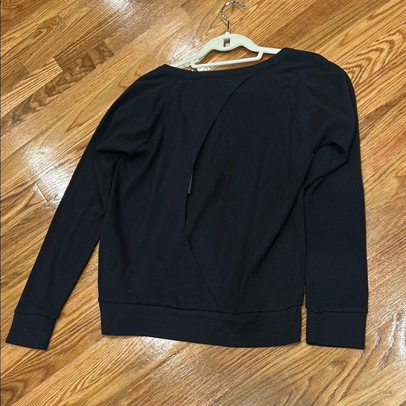 Chaser Brand Black Ribbed Long sleeve open back Women's Top large new w tags - Picture 4 of 7